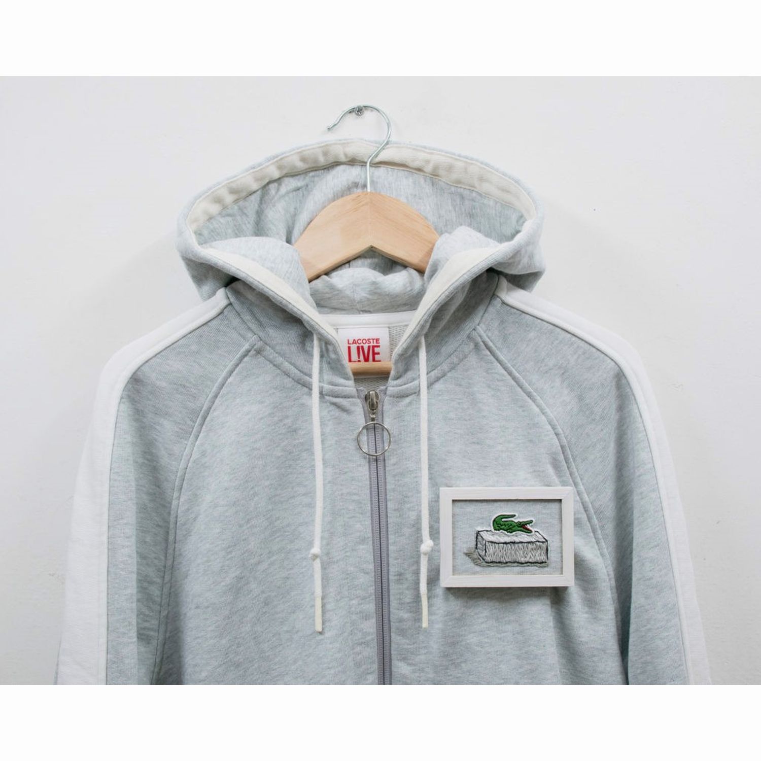 PLUS_LACOSTE L!VE_gray hoodie