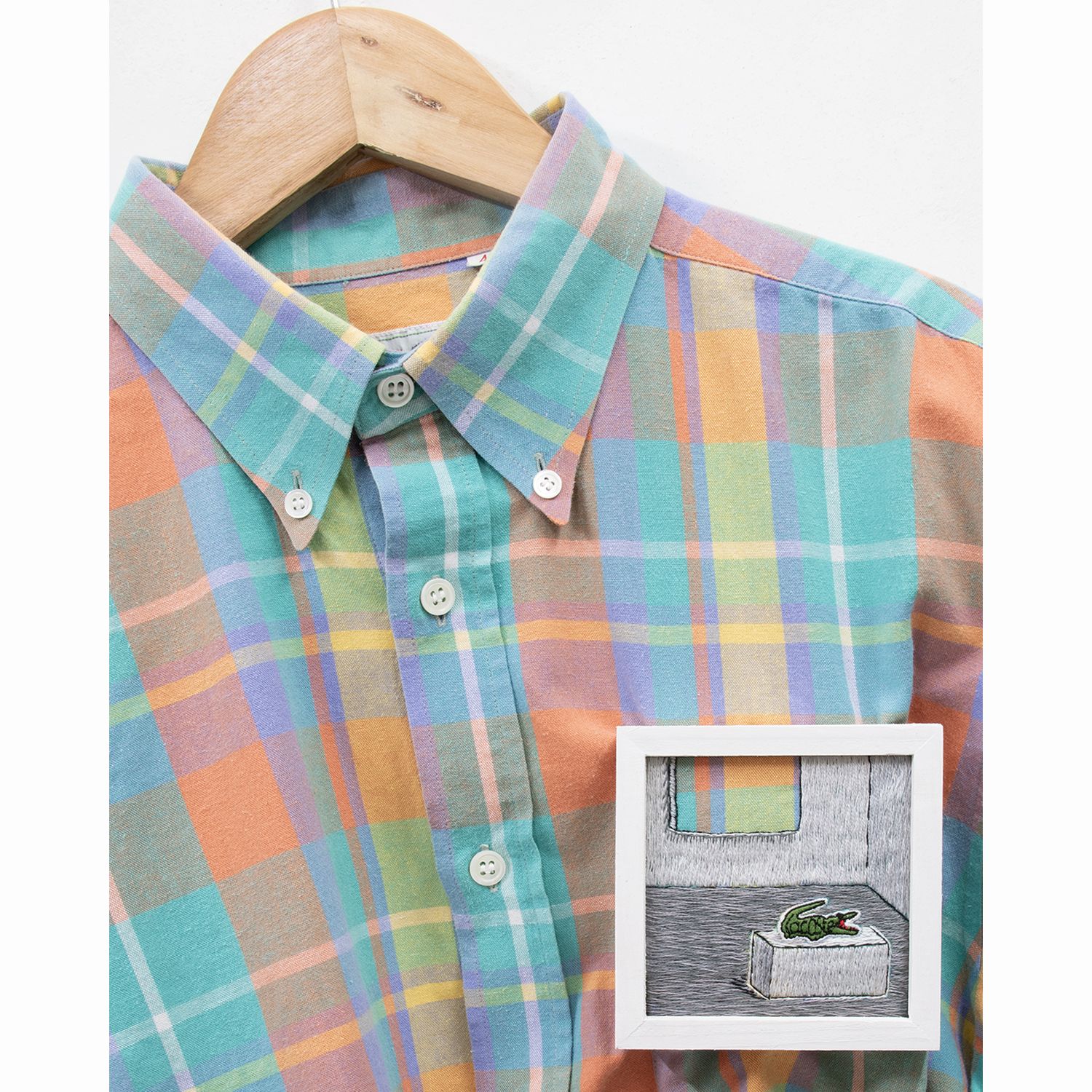 PLUS_CHEMISE LACOSTE_colorful madras checked shirt