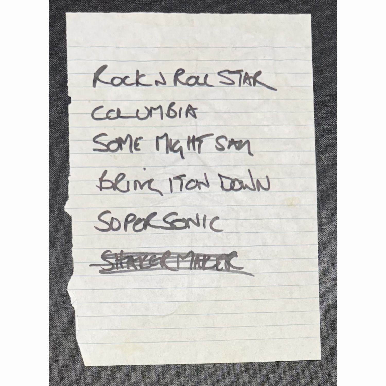 Set List by Noel Gallagher (Rockn Roll Star)
