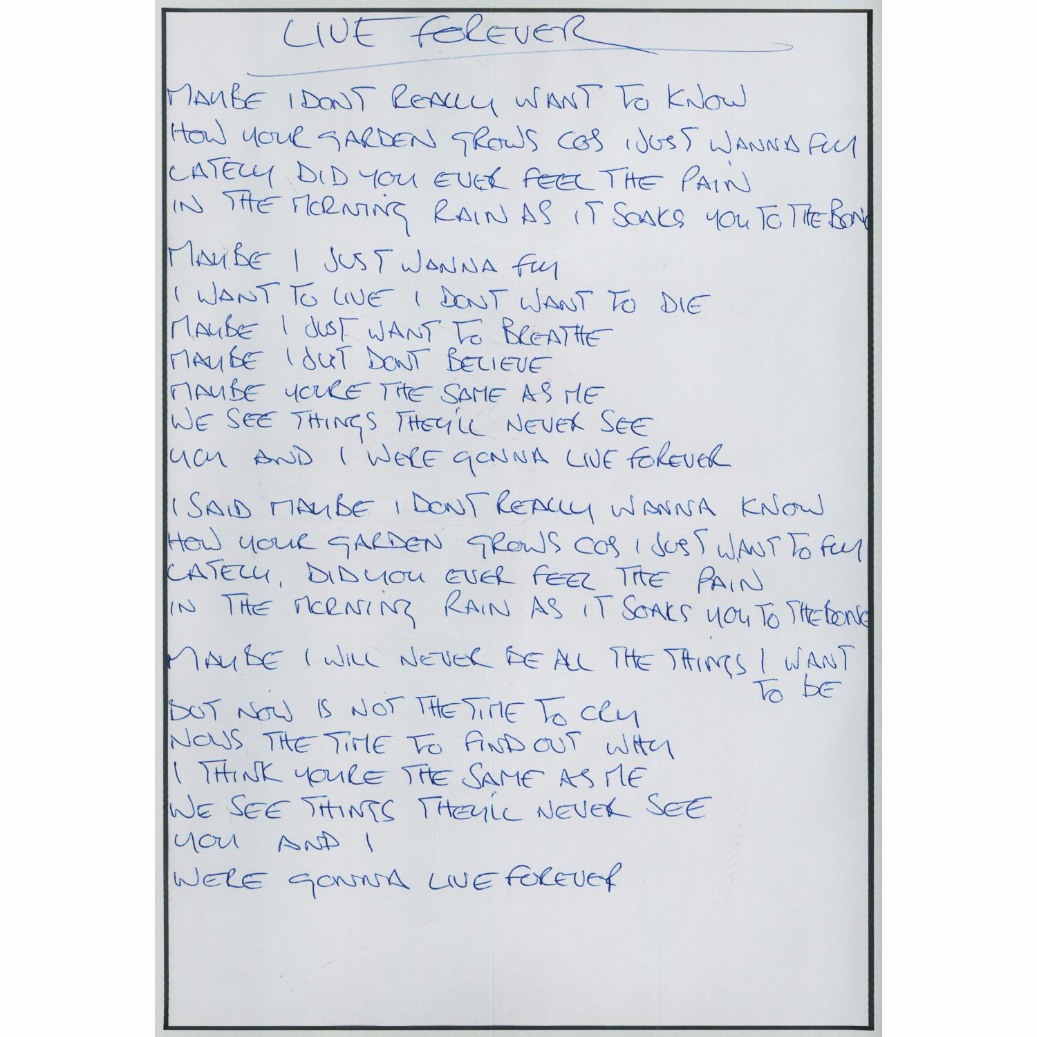 Live Forever by Noel Gallagher