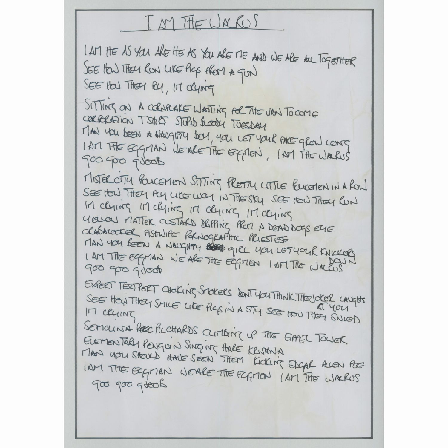 I am the Walrus by Noel Gallagher