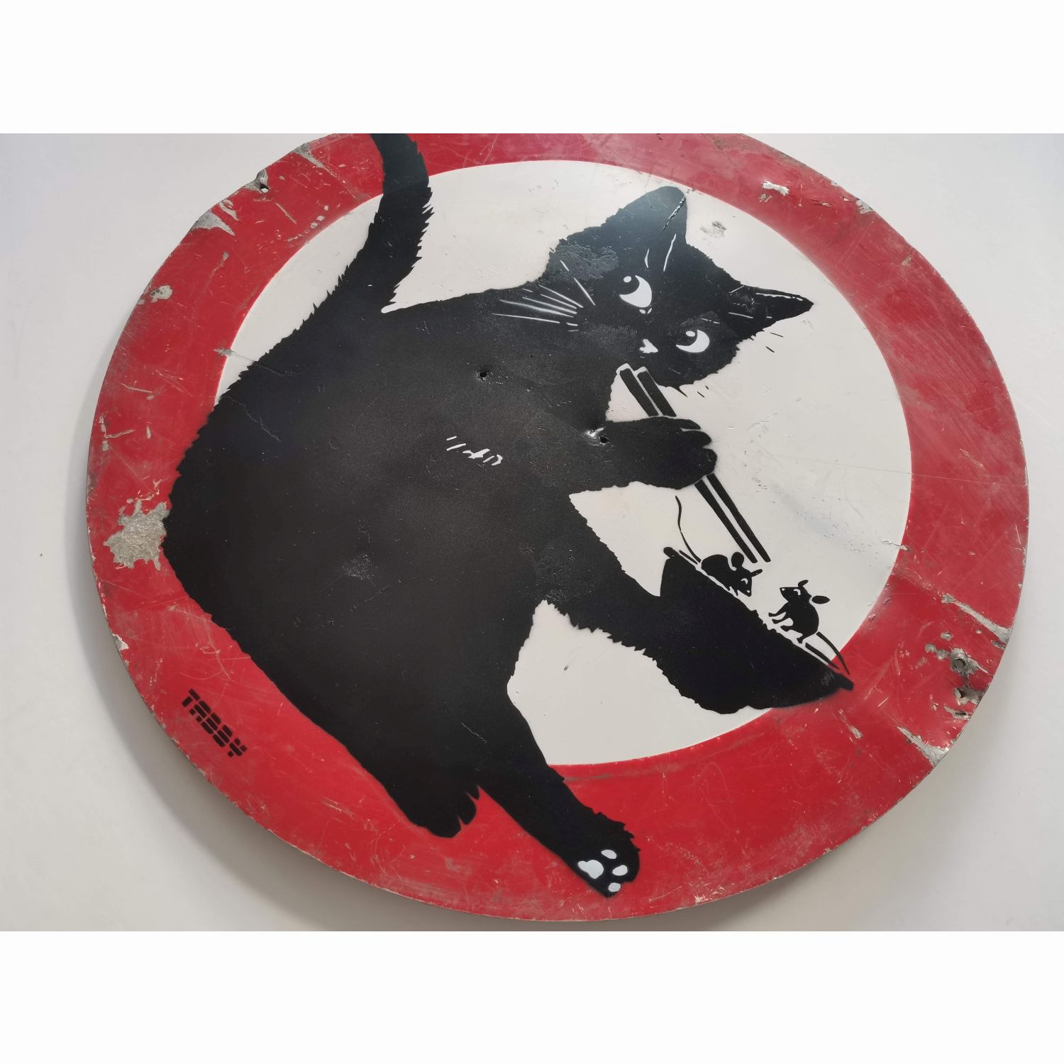 Chopstick Cat(road sign)