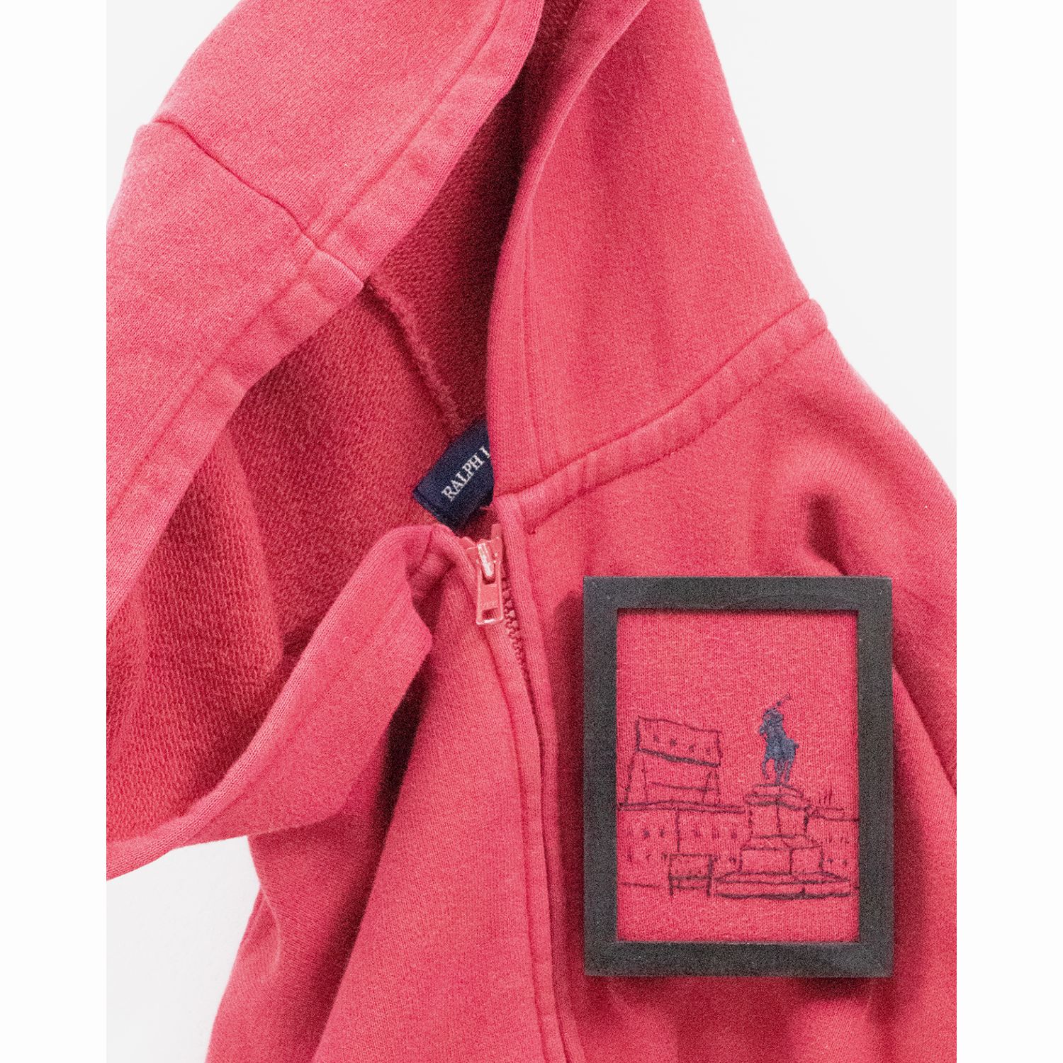 PLUS_RALPH LAUREN_dark red hoodie 110