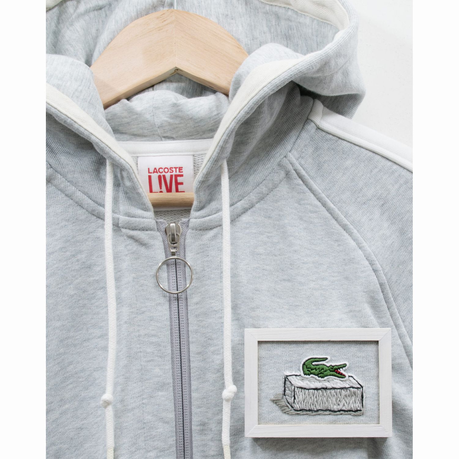 PLUS_LACOSTE L!VE_gray hoodie