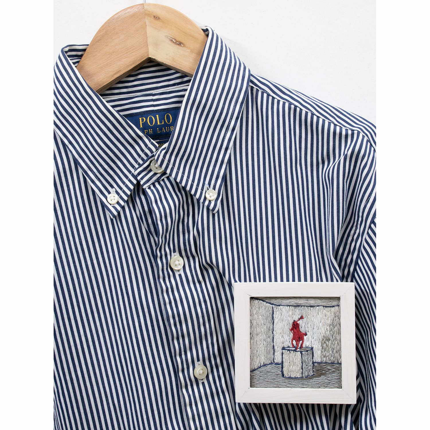 PLUS_POLO RALPH LAUREN_blue stripe shirt