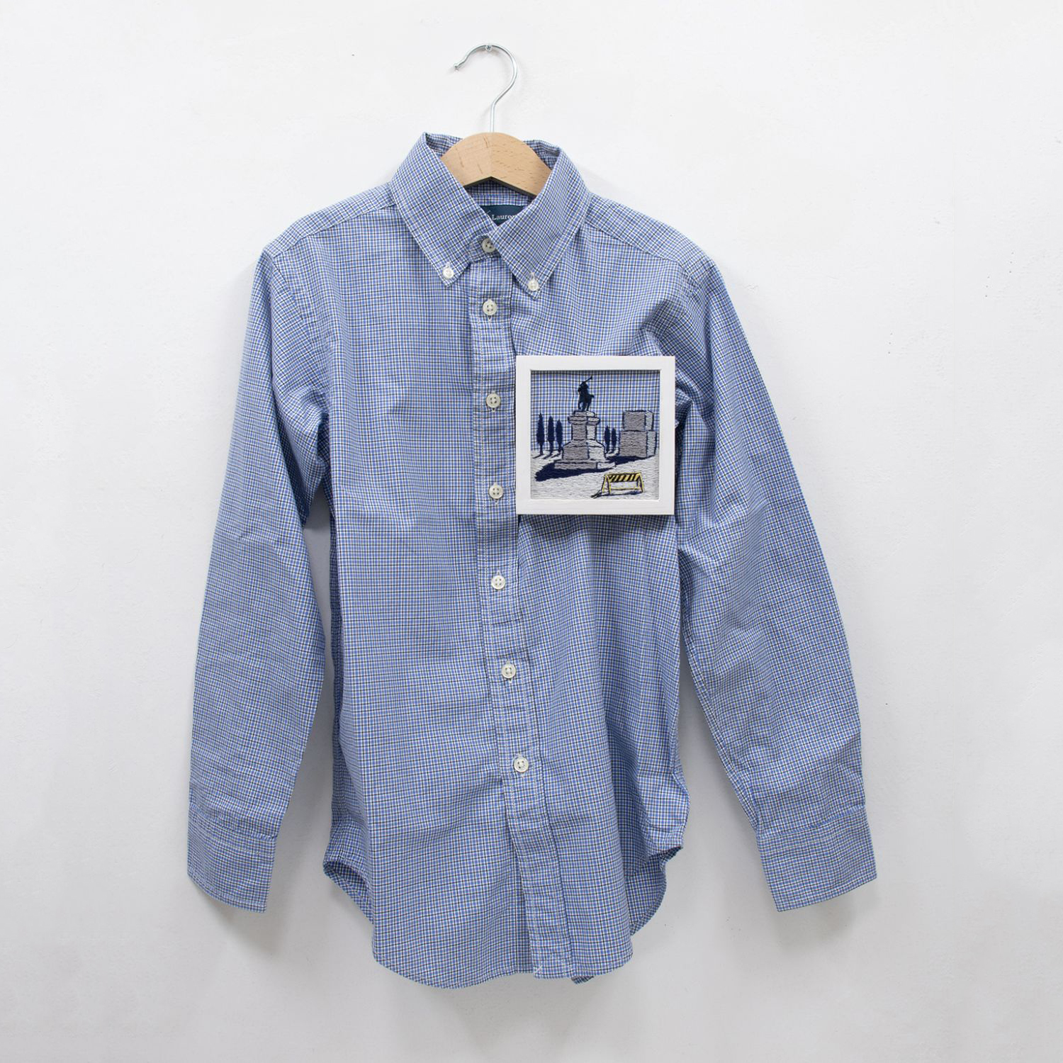 PLUS_Ralph Lauren_blue small checked shirt