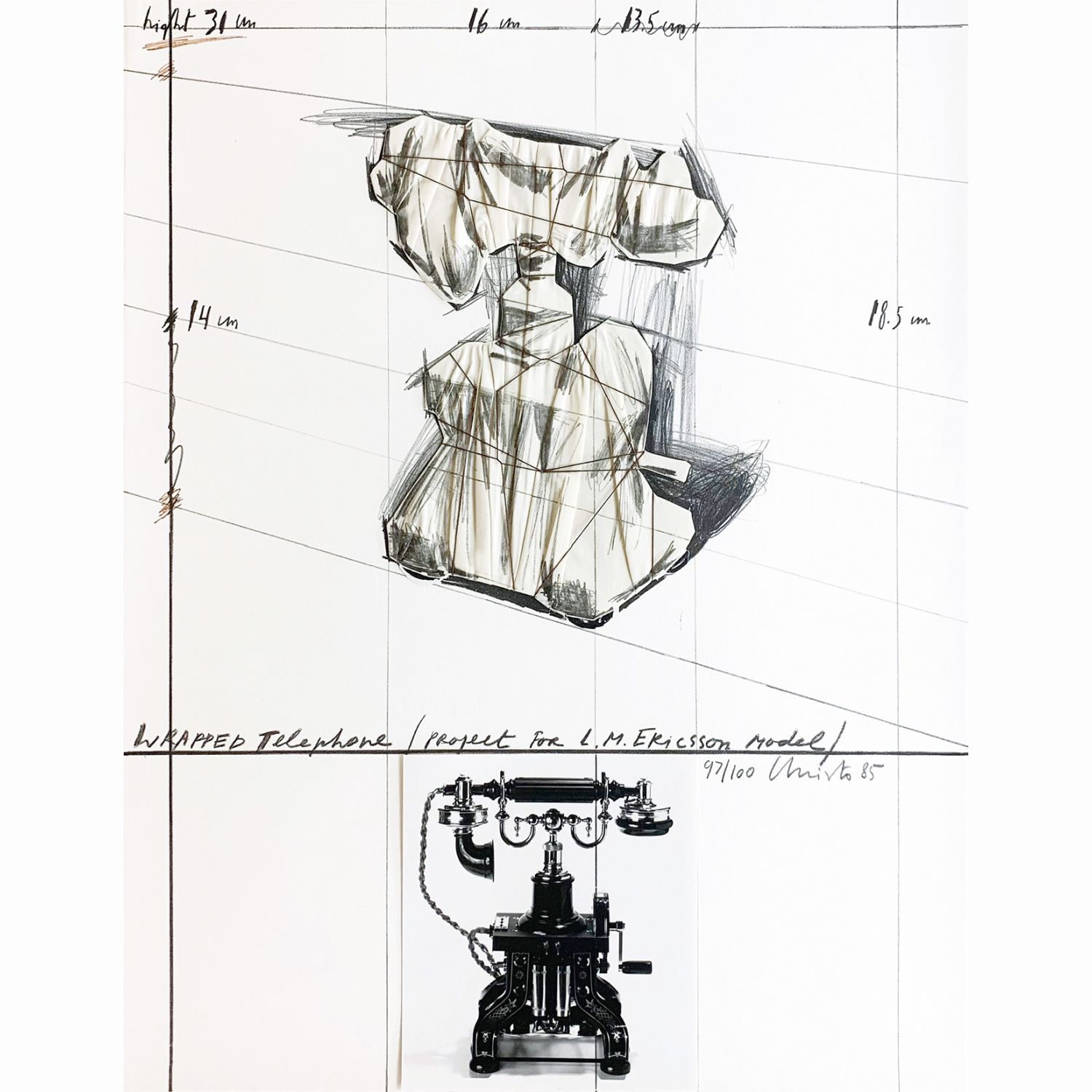 梱包された電話機